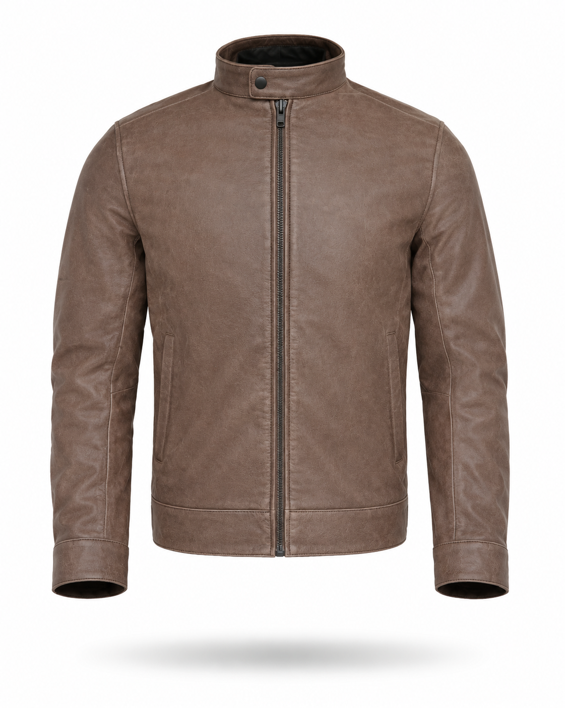 Motorcycle Cruiser 100% Cowhide Leather Jacket by Neo Jeans Brown Color with removable CE Level 2 armor