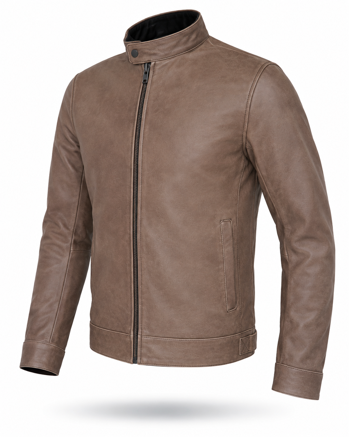 Motorcycle Cruiser 100% Cowhide Leather Jacket by Neo Jeans Brown Color with removable CE Level 2 armor