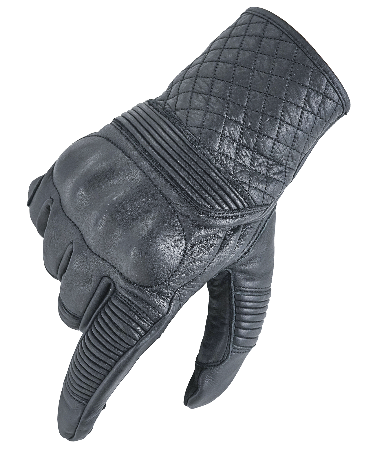 NEO Black Motorcycle Fast Track Hand Protective Leather Gloves
