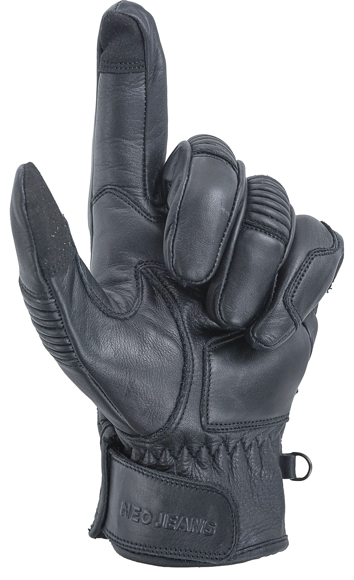 NEO Black Motorcycle Fast Track Hand Protective Leather Gloves