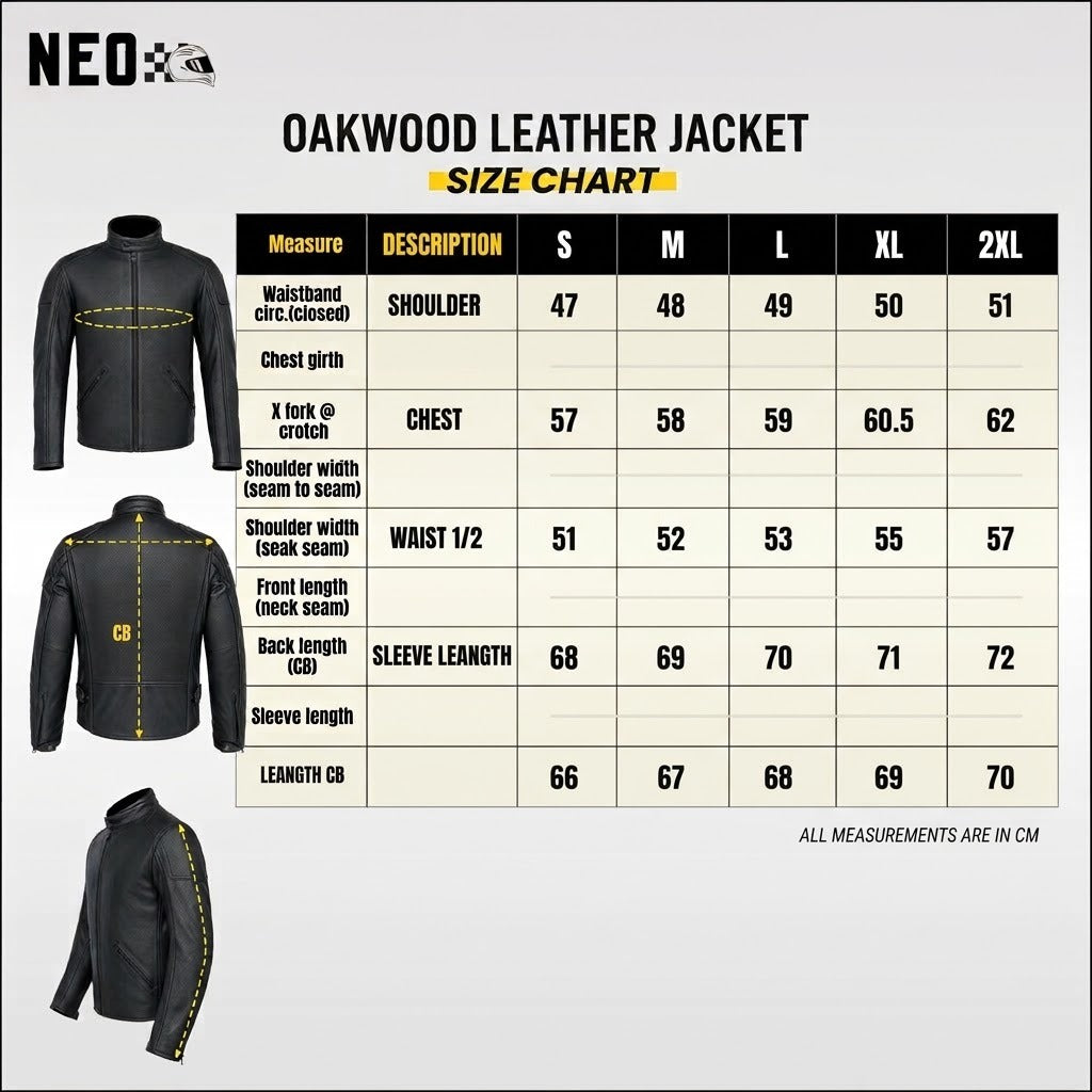 Motorcycle Oakwood 100% Cowhide Leather Jacket by Neo Jeans Brown Color with removable CE Level 2 armor