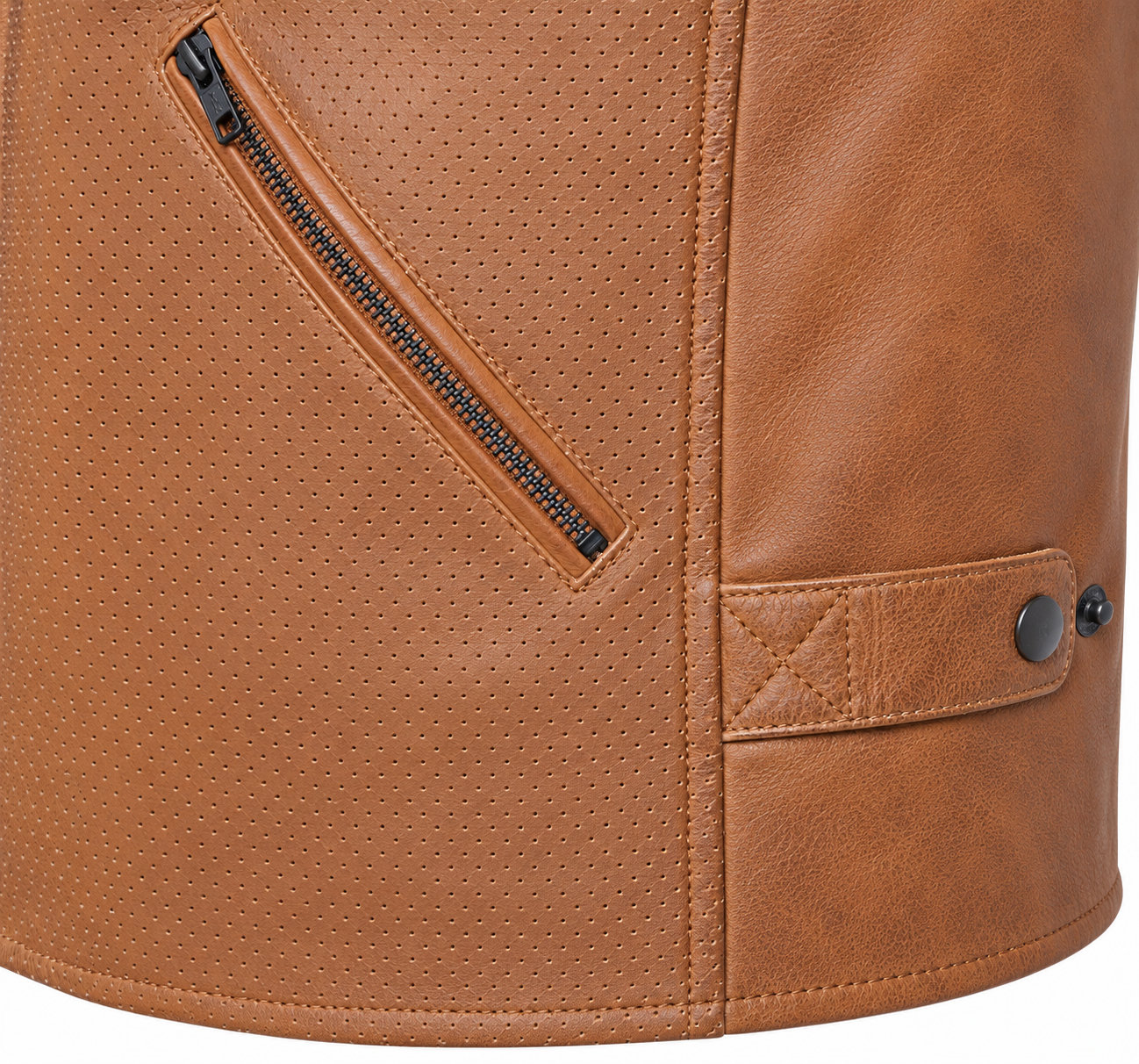 Motorcycle Oakwood 100% Cowhide Leather Jacket by Neo Jeans Brown Color with removable CE Level 2 armor