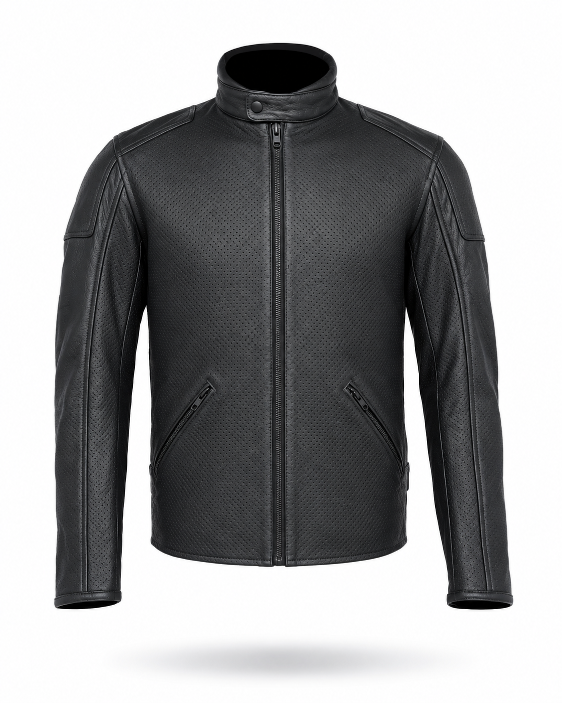Motorcycle Oakwood 100% Cowhide Leather Jacket by Neo Jeans Black Color with removable CE Level 2 armor