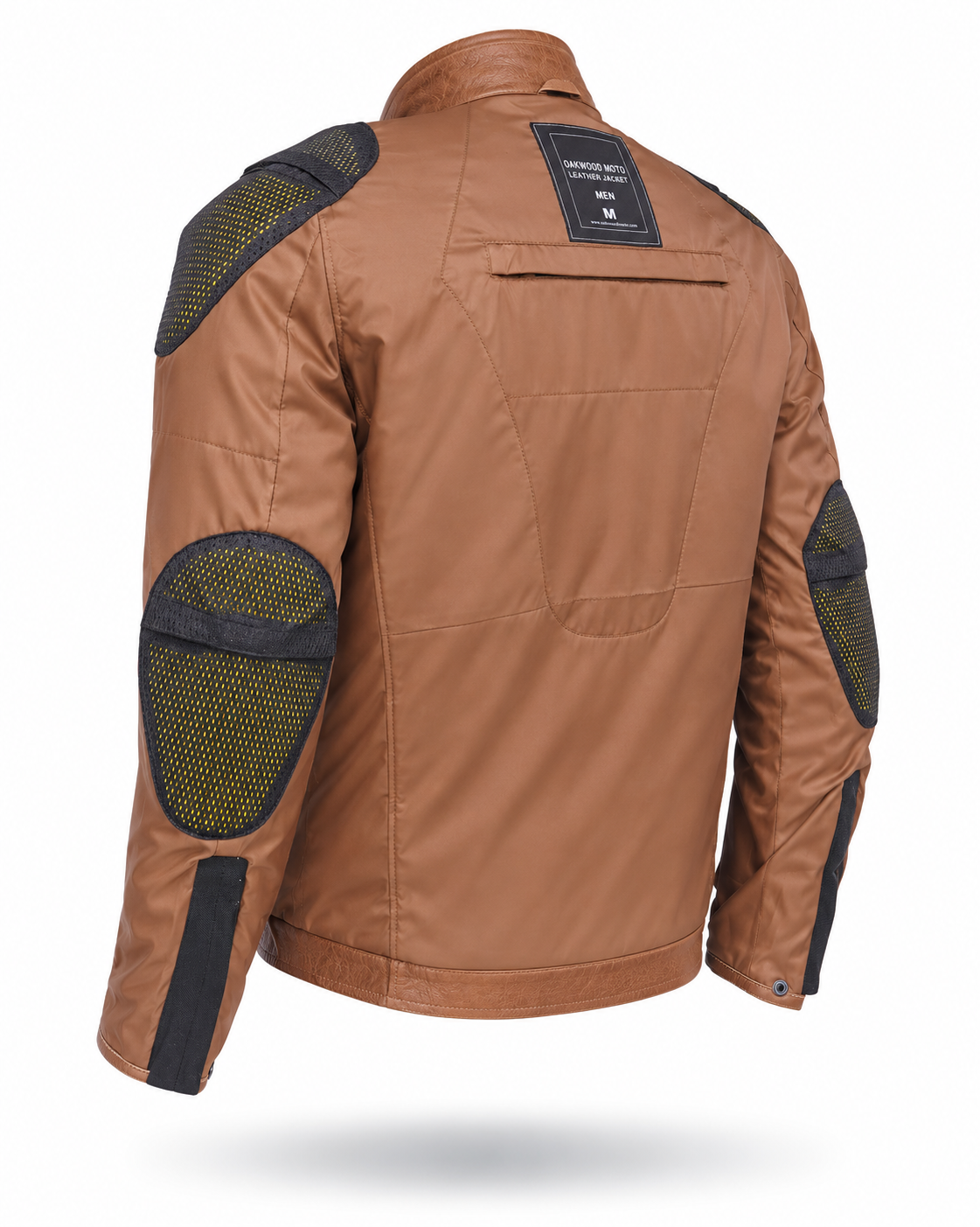 Motorcycle Oakwood 100% Cowhide Leather Jacket by Neo Jeans Brown Color with removable CE Level 2 armor
