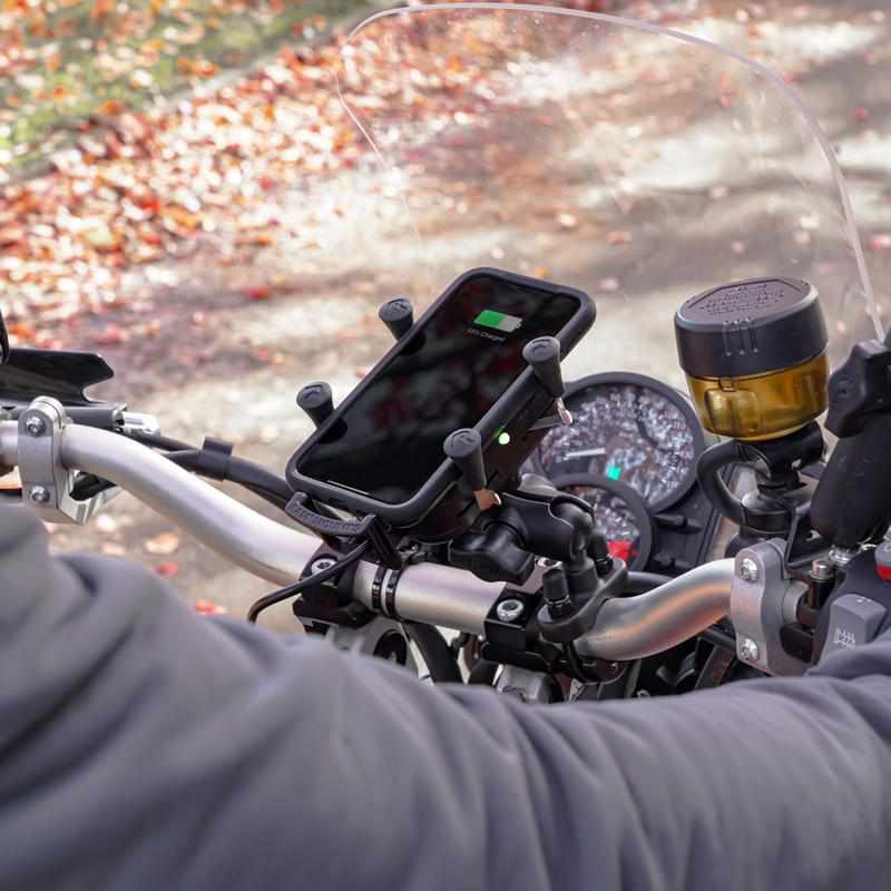 NEO Motorcycle Mobile Mounts  U- Bolt Base and Wireless charging
