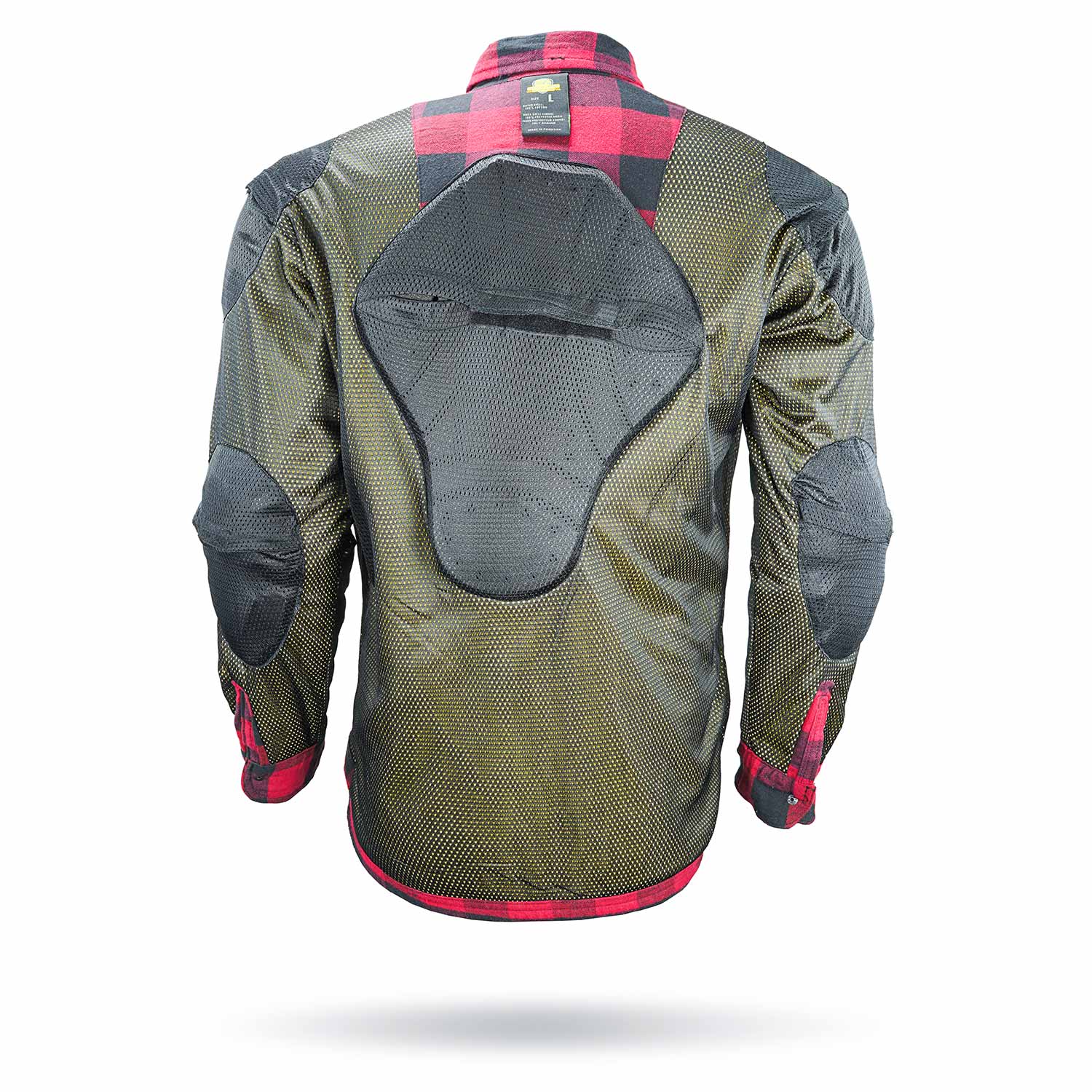 MOTORCYCLE RIDING FLANNEL SHIRT REINFORCED WITH KEVLAR – RED